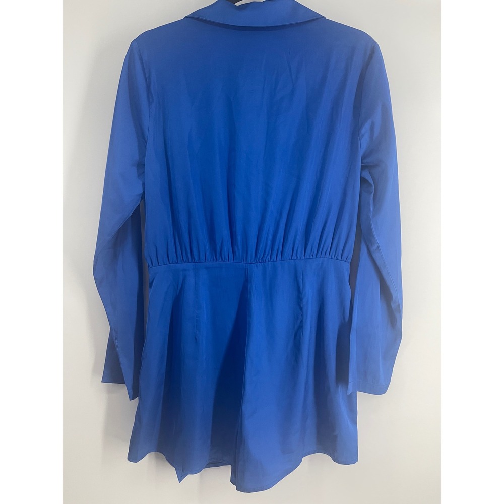 Lulus Royal Blue Long Sleeve Surplice Romper Dress Cobalt Blue Large NWT - Picture 2 of 5